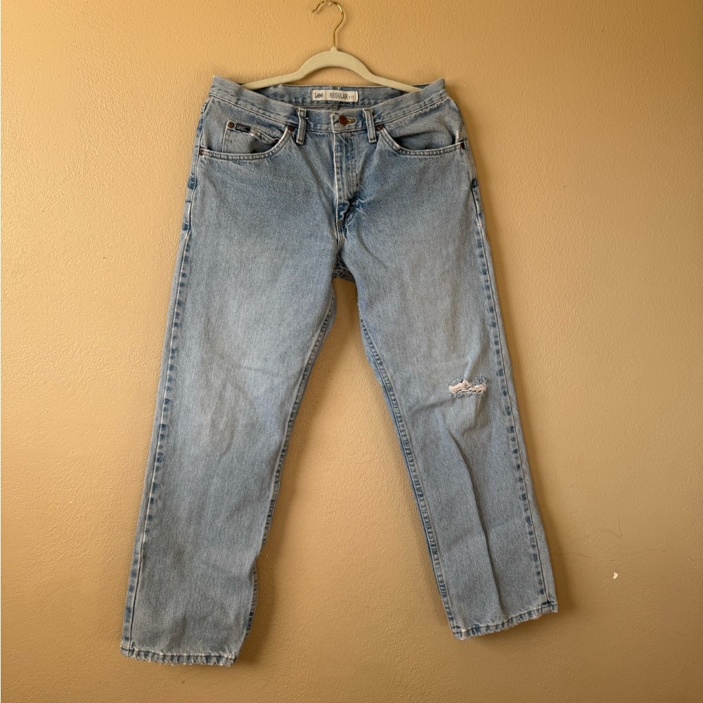 Lee | Vintage Men's Classic Light Blue Straight Jeans | Size 34x29